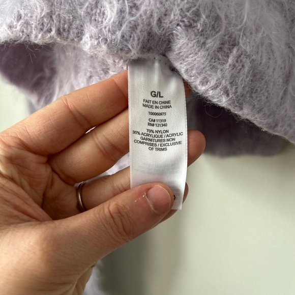 Garage Fluffy Tie Up Lilac Cardigan - Picture 5 of 5